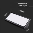 12W(1250Lm) LED Facade light, square shape, V-TAC, IP65, black, warm white light 3000K