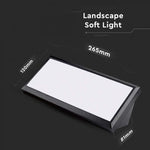 12W(1250Lm) LED Facade light, square shape, V-TAC, IP65, black, neutral white light 4000K