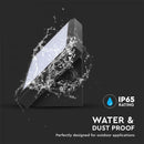 12W(1250Lm) LED Facade light, square shape, V-TAC, IP65, black, warm white light 3000K