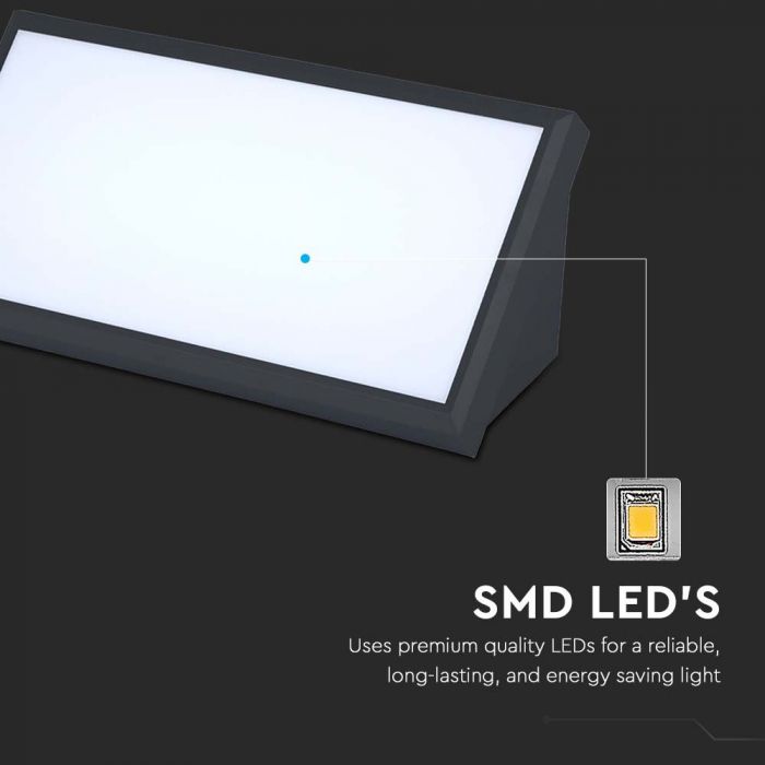 20W(2045Lm) LED Facade light, square shape, V-TAC, IP65, black, neutral white light 4000K