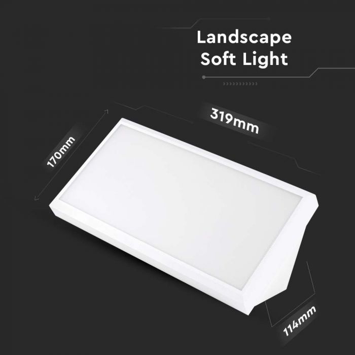 20W(2045Lm) LED fassaadivalgusti, kandiline, V-TAC, IP65, valge, neutraalne valge valgus 4000K