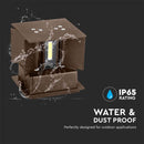 Фасадный светодиодный светильник 11W(1360Lm) BRIDGELUX, коричневый, IP65, квадратный, теплый белый 3000K