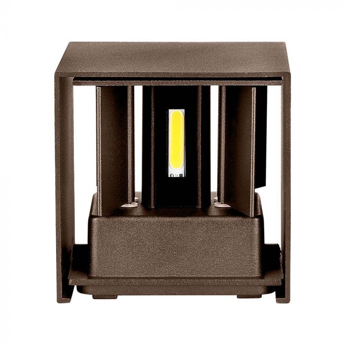 11W(1360Lm) BRIDGELUX LED Facade light, brown, IP65, square, warm white light 3000K