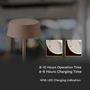 2W(200Lm) 5V, 2A LED Table lamp, V-TAC, IP54, dimmable, brown, warm white light 3000K