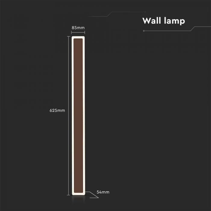 17W(2160Lm) LED Fasādes gaismeklis, V-TAC, IP65, brūns, silti balta gaisma 3000K