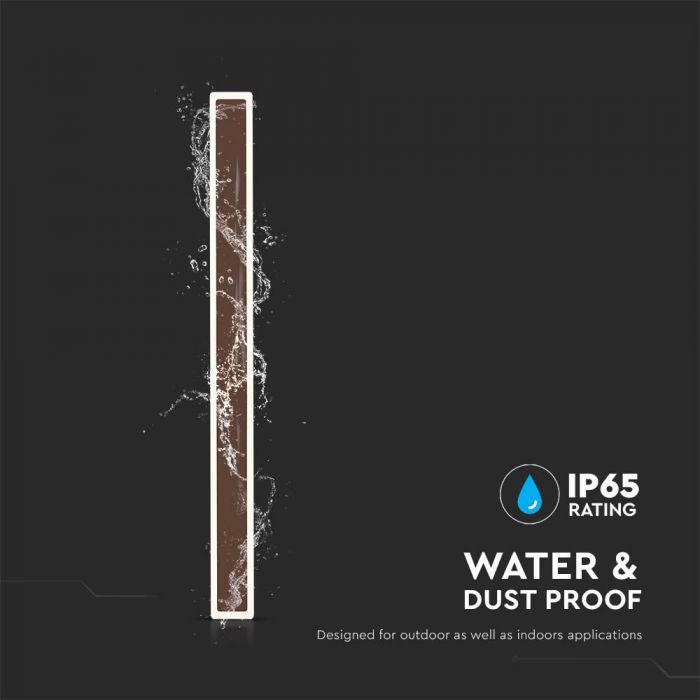 17W(2330Lm) LED sienas gaismeklis, V-TAC, IP65, brūns, neitrāli balta gaisma 4000K