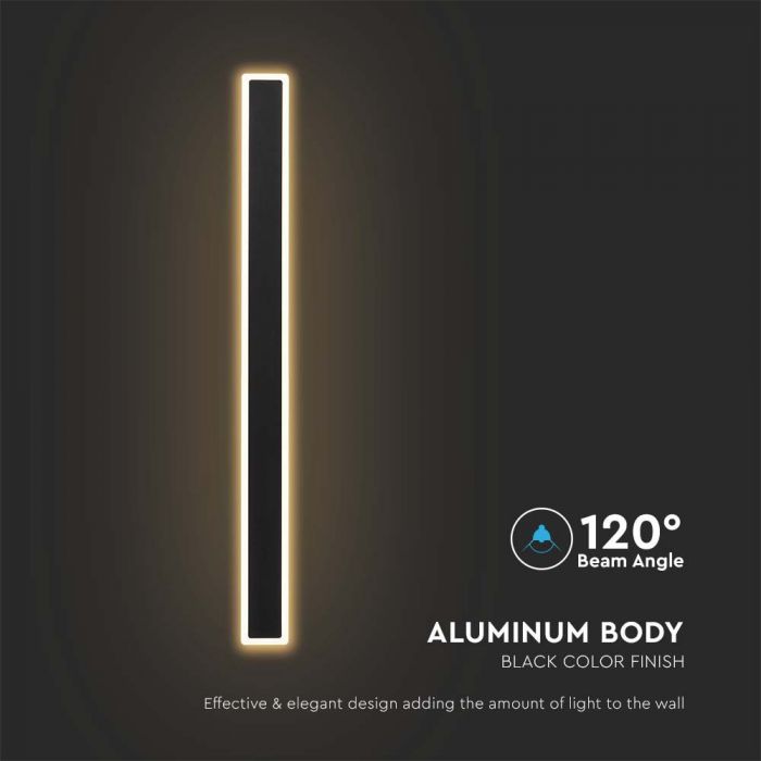 Светодиодный фасадный светильник 17Вт(2330Лм), V-TAC, IP65, черный, нейтральный белый 4000К