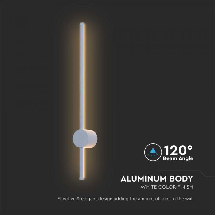 12W(1400Lm) LED Fasādes gaismeklis, V-TAC, IP65, balts, silti balta gaisma 3000K