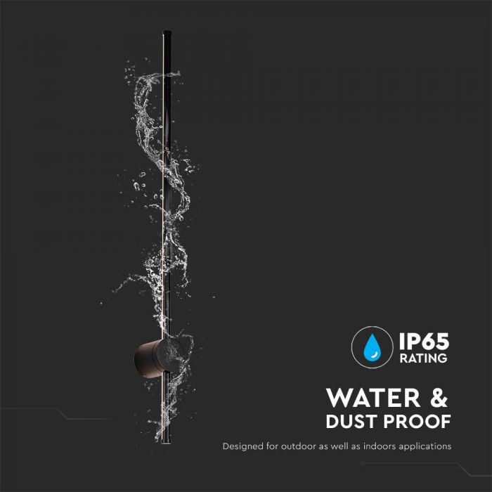 12W(1400Lm) LED Fasādes gaismeklis, V-TAC, IP65, melns, silti balta gaisma 3000K