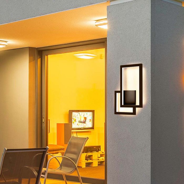 20W(2400Lm) LED wall luminaire, V-TAC, IP20, brown, warm white light 3000K