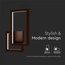 20W(2400Lm) LED seinavalgusti, V-TAC, IP20, pruun, soe valge valgus 3000K