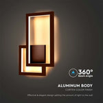 20W(2400Lm) LED wall luminaire, V-TAC, IP20, brown, warm white light 3000K