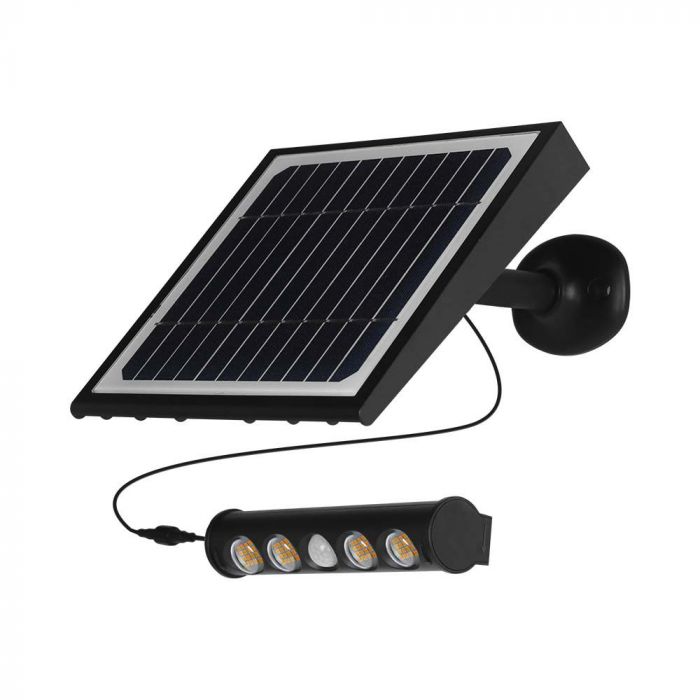 8W(950Lm) LED-solarmatur med PIR-sensor, V-TAC, IP65, varmvitt ljus 3000K
