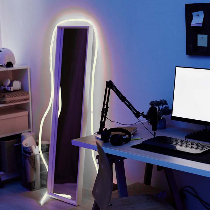 Лента светодиодная NEON FLEX белая 12 Вт/м, 24 В, V-TAC, 10 м, IP20, SMD2835, холодный белый 6500K