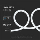 12W/m LED NEON FLEX white tape, 24V, V-TAC, 10m, IP20, SMD2835, cold white light 6500K