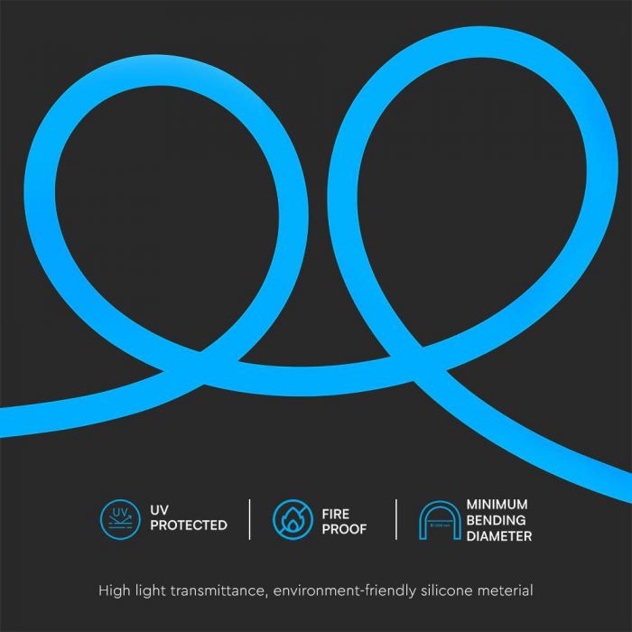 12w/m LED NEON FLEX blue tape, 24V, V-TAC, 10mx25mm, IP20, SMD2835