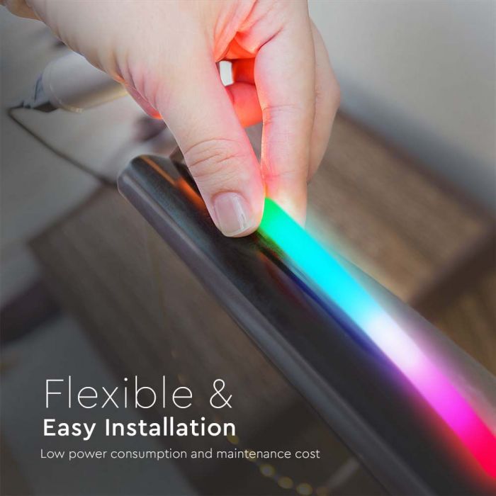 DC:24V 10w/m LED NEON FLEX RGB strip, V-TAC, 10mx25mm, IP20, SMD2835