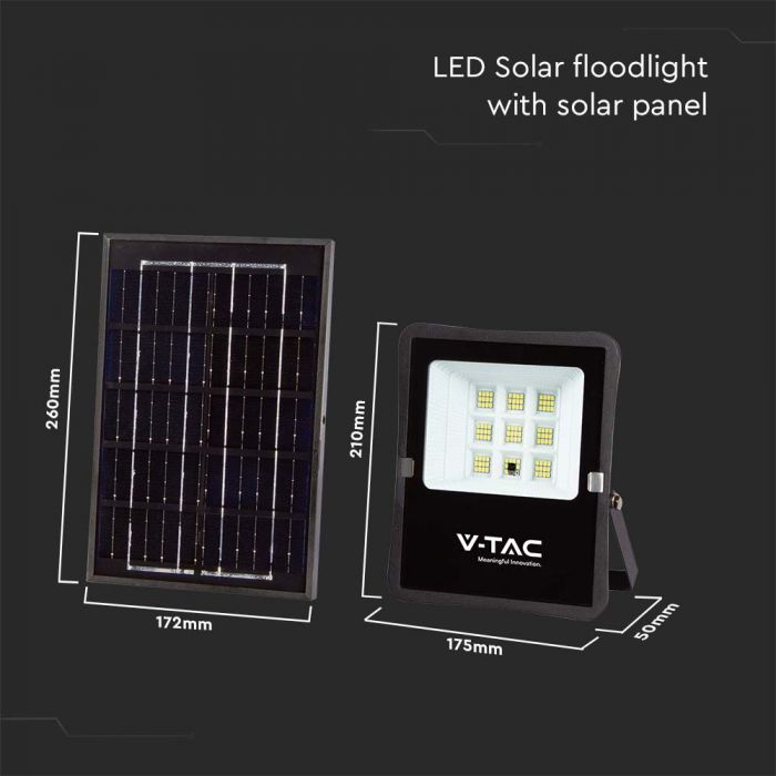 6W(400Lm) LED Floodlight with Solar 5000mAh, 6W DC:3.2V, IP65, neutral white light 4000K