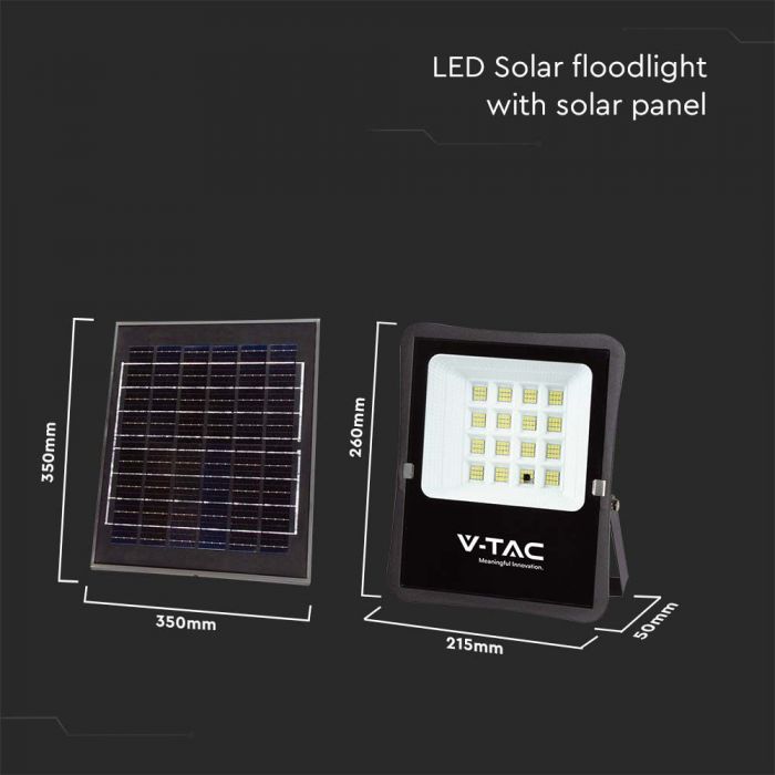 100W (1200Lm) LED Spotlight koos Solar 12 DC: 3.2V, 10000mAh, IP65, jahe valge valgus 6400K