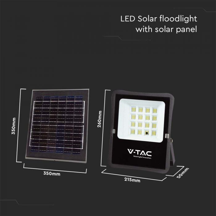 12W (1200Lm) LED-strålkastare med solcell, DC:3,2V, IP65, neutralt vitt ljus 4000K