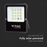 12W (1200Lm) LED-strålkastare med solcell, DC:3,2V, IP65, neutralt vitt ljus 4000K