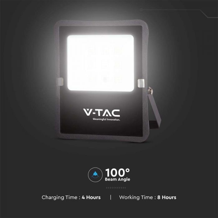 15W(1600Lm) LED Prožektors ar saules bateriju 16W DC:3.2V,  15000mAh, IP65, neitrāli balta gaisma 4000K
