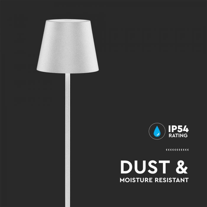 4W(300Lm) LED floor lamp, V-TAC, IP54, DC:5V, 1A-2A, 4400mA BATTERY, white, warm white light 3000K