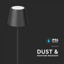 4W(300Lm) LED floor lamp, V-TAC, IP54, DC:5V, 1A-2A, 4400mA BATTERY, black, warm white light 3000K