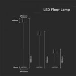 Торшер светодиодный 4W(300Lm), V-TAC, IP54, DC:5V, 1A-2A, 4400mA BATTERY, черный, теплый белый свет 3000K