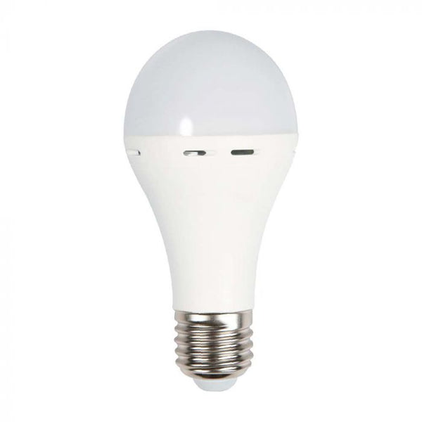 E27 9W(720Lm) LED-pirn koos patareiga (3h), V-TAC, A70, IP20, neutraalne valge 4000K