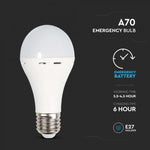 E27 9W(720Lm) LED-lampa med batteri (3h), V-TAC, A70, IP20, neutralvit 4000K