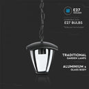 V-TAC Garden lantern/lamp frame with 1xE27 LED bulb (bulb not included), hanging, IP65/IP67, V-TAC