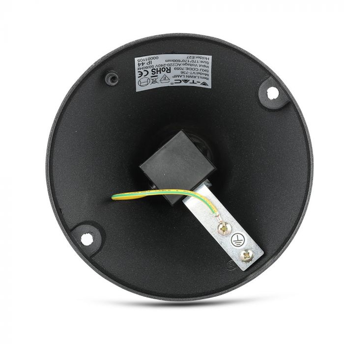 V-TAC Dārza laternas/lampas karkass ar 1xE27 LED spuldzi (spuldze nav iekļauta), vertikāls, H60cm, IP65/IP67