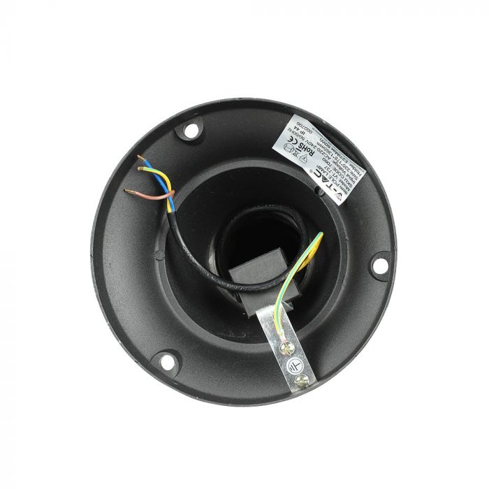 V-TAC Trädgårdslykta/lampram med 1xE27 LED-lampa (glödlampa ingår ej), svart, vertikal, IP65/IP67