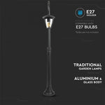 V-TAC Garden lantern/lamp frame with 1xE27 LED bulb (bulb not included), black, vertical, IP65/IP67