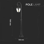 V-TAC Garden lantern/lamp frame with 1xE27 LED bulb (bulb not included), black, vertical, IP65/IP67