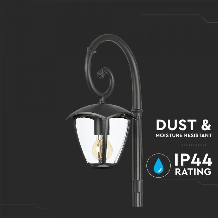 V-TAC Garden lantern/lamp frame with 1xE27 LED bulb (bulb not included), black, vertical, IP65/IP67