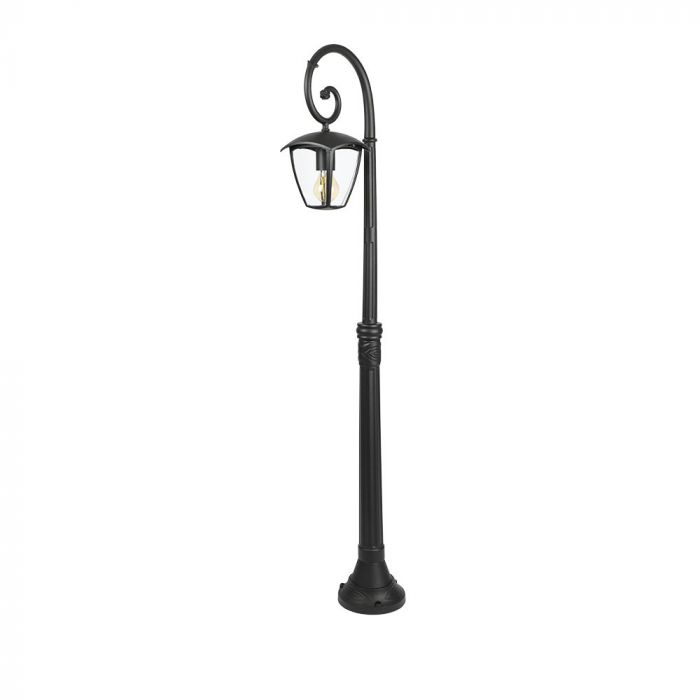 V-TAC Trädgårdslykta/lampram med 1xE27 LED-lampa (glödlampa ingår ej), svart, vertikal, IP65/IP67