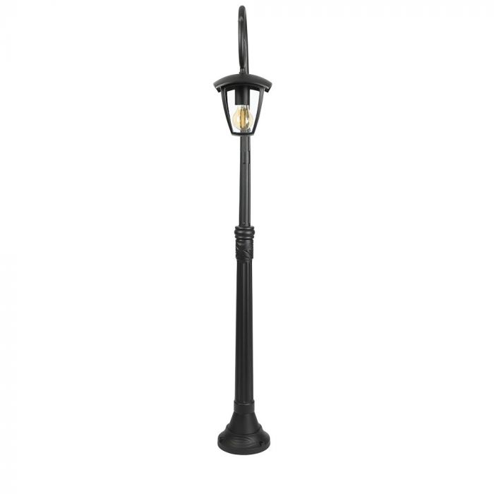V-TAC Dārza laternas/lampas karkass ar 1xE27 LED spuldzi (spuldze nav iekļauta), melns, vertikāls, IP65/IP67