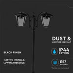 V-TAC Garden lantern/lamp frame with 2xE27 LED bulbs (bulbs not included), black, vertical, IP65/IP67