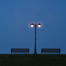 V-TAC Dārza laternas/lampas karkass ar 2xE27 LED spuldzēm (spuldzes nav iekļautas), melns, vertikāls, IP65/IP67