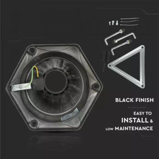 V-TAC Садовый фонарь/рамка для светильника со светодиодными лампами 3xE27 (лампы в комплект не входят), черный, вертикальный, IP65/IP67