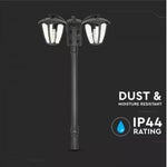 V-TAC Trädgårdslykta/lampram med 3xE27 LED-lampor (glödlampor ingår ej), svart, vertikal, IP65/IP67