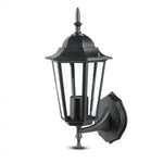 V-TAC Facade lampram med 1xE27 LED-lampa (glödlampa ingår ej), lampan vänd uppåt, svart, IP44