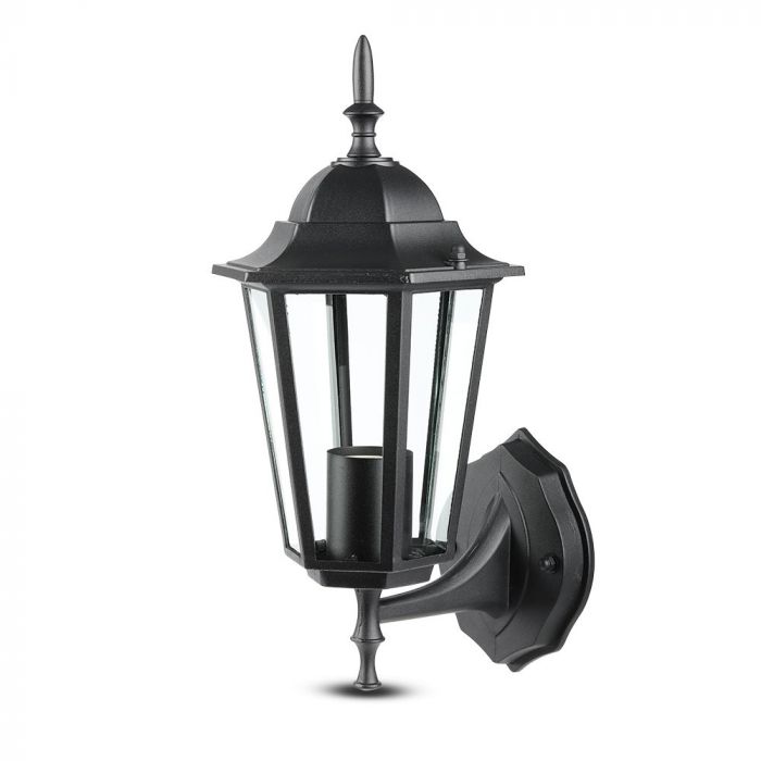 V-TAC Facade lampram med 1xE27 LED-lampa (glödlampa ingår ej), lampan vänd uppåt, svart, IP44