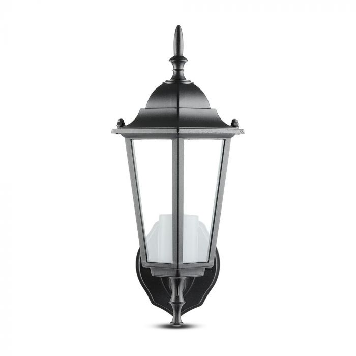 V-TAC Facade lampram med 1xE27 LED-lampa (glödlampa ingår ej), lampan vänd uppåt, svart, IP44