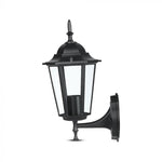 V-TAC Facade lampram med 1xE27 LED-lampa (glödlampa ingår ej), lampan vänd uppåt, svart, IP44