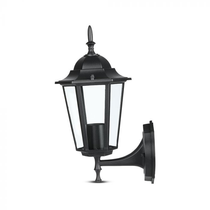 V-TAC Facade lampram med 1xE27 LED-lampa (glödlampa ingår ej), lampan vänd uppåt, svart, IP44