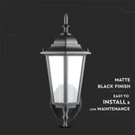 V-TAC Facade lampram med 1xE27 LED-lampa (glödlampa ingår ej), lampan vänd uppåt, svart, IP44