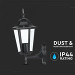 V-TAC Facade lampram med 1xE27 LED-lampa (glödlampa ingår ej), lampan vänd uppåt, svart, IP44